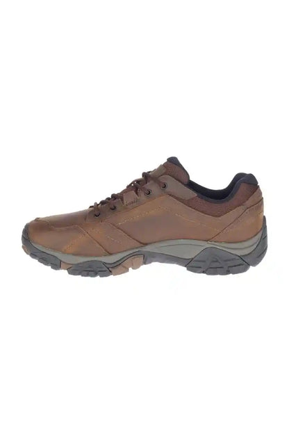 Merrell athletic shoes, brown lace-up with cushioned midsole and treaded sole