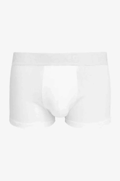 White boxer briefs with waistband and front panel