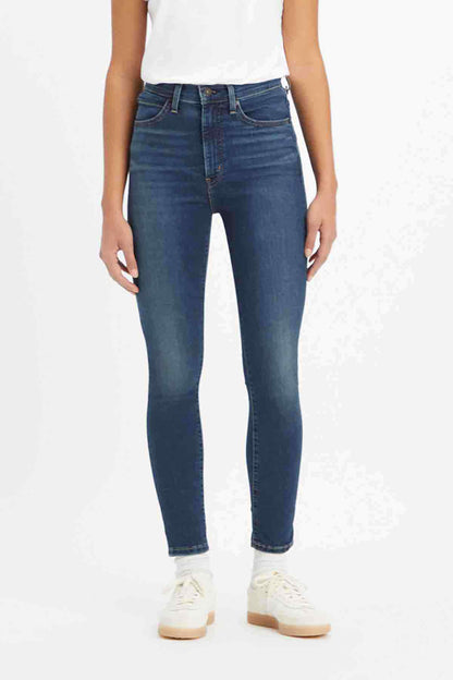 Levi's dark indigo denim skinny jeans, five-pocket design