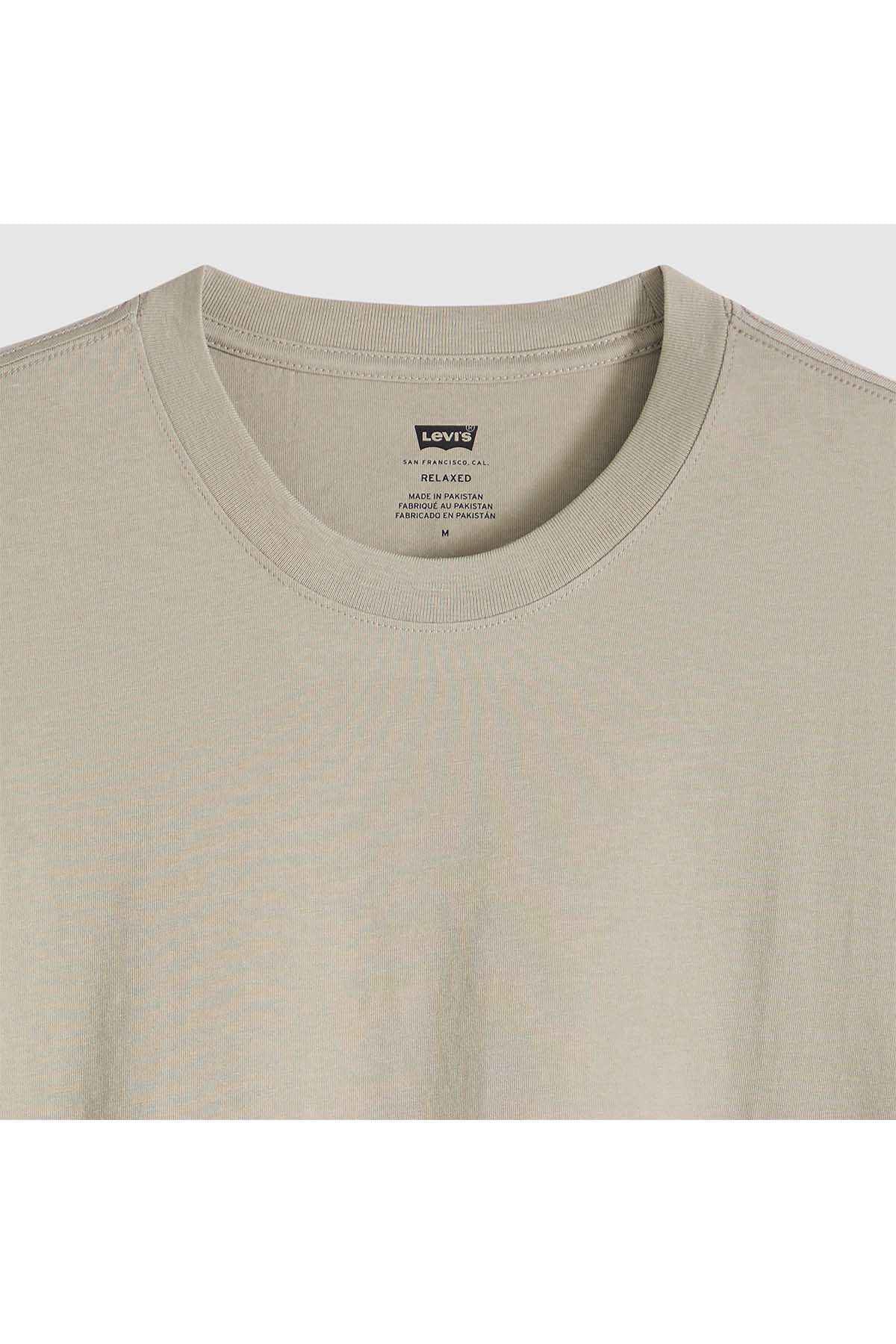 Tan crew-neck T-shirt with Levi's neck label