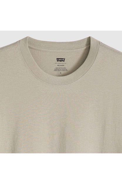 Tan crew-neck T-shirt with Levi's neck label