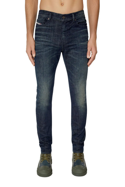 Diesel blue denim jeans for men, straight fit with button fly