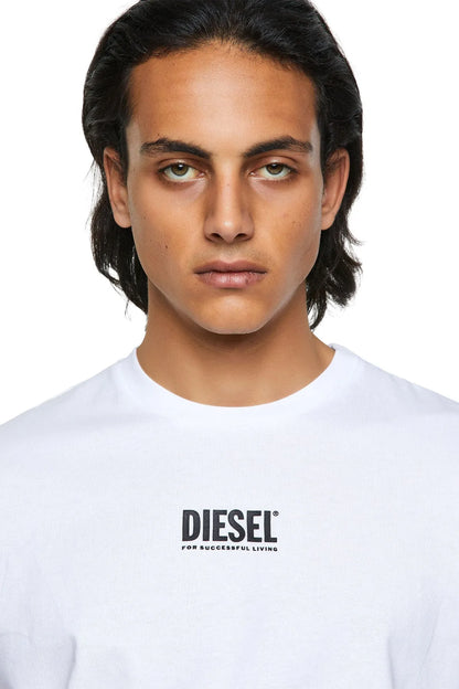 Diesel white T-shirt close-up of chest logo