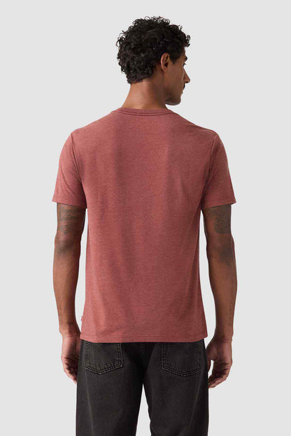 Red crewneck T-shirt with short sleeves