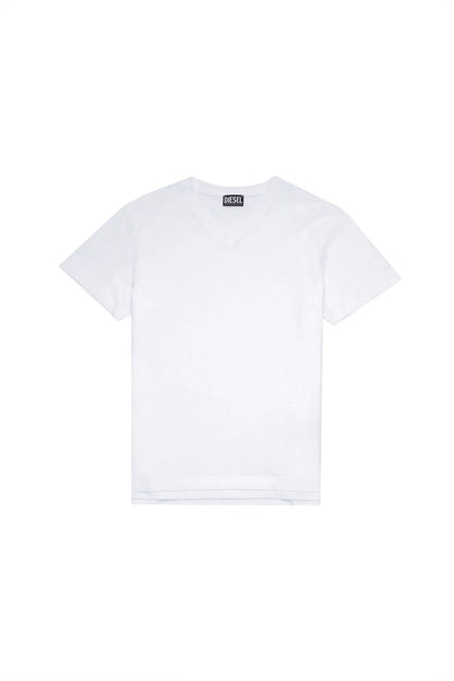 White Diesel V-neck T-shirt with short sleeves