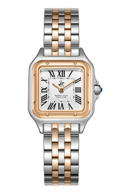 BHPC two-tone stainless steel wristwatch with rose-gold roman numeral dial