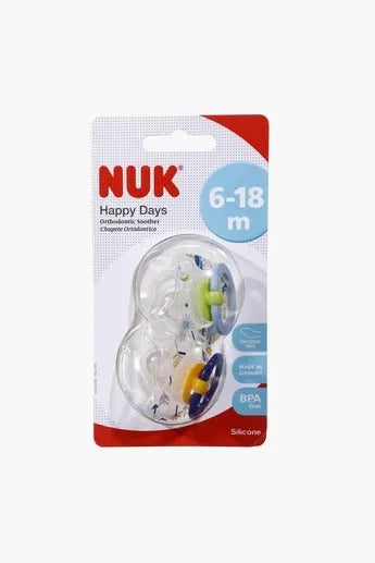 NUK silicone orthodontic pacifier, 6–18 months (in blister packaging)