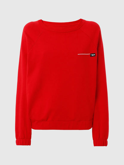 Diesel red crewneck sweatshirt with small chest logo patch