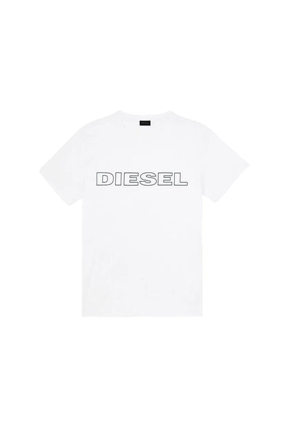 Diesel white crew-neck T-shirt with small chest logo