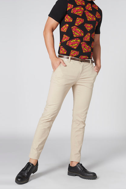 Men's black short-sleeve T-shirt with colorful taco pattern on chest