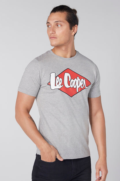 Grey T-shirt with Lee Cooper logo graphic on the chest
