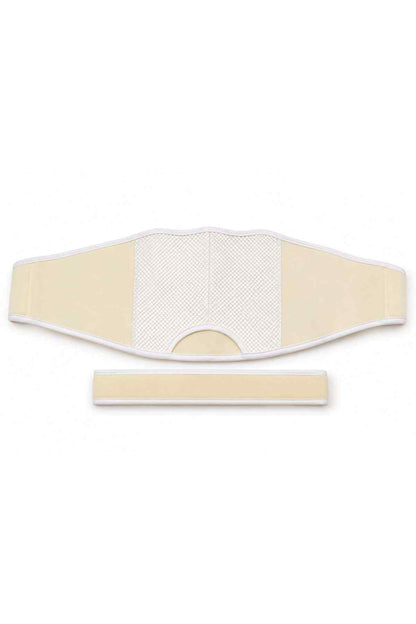 Cream support belt with textured center panel and removable beige support insert.