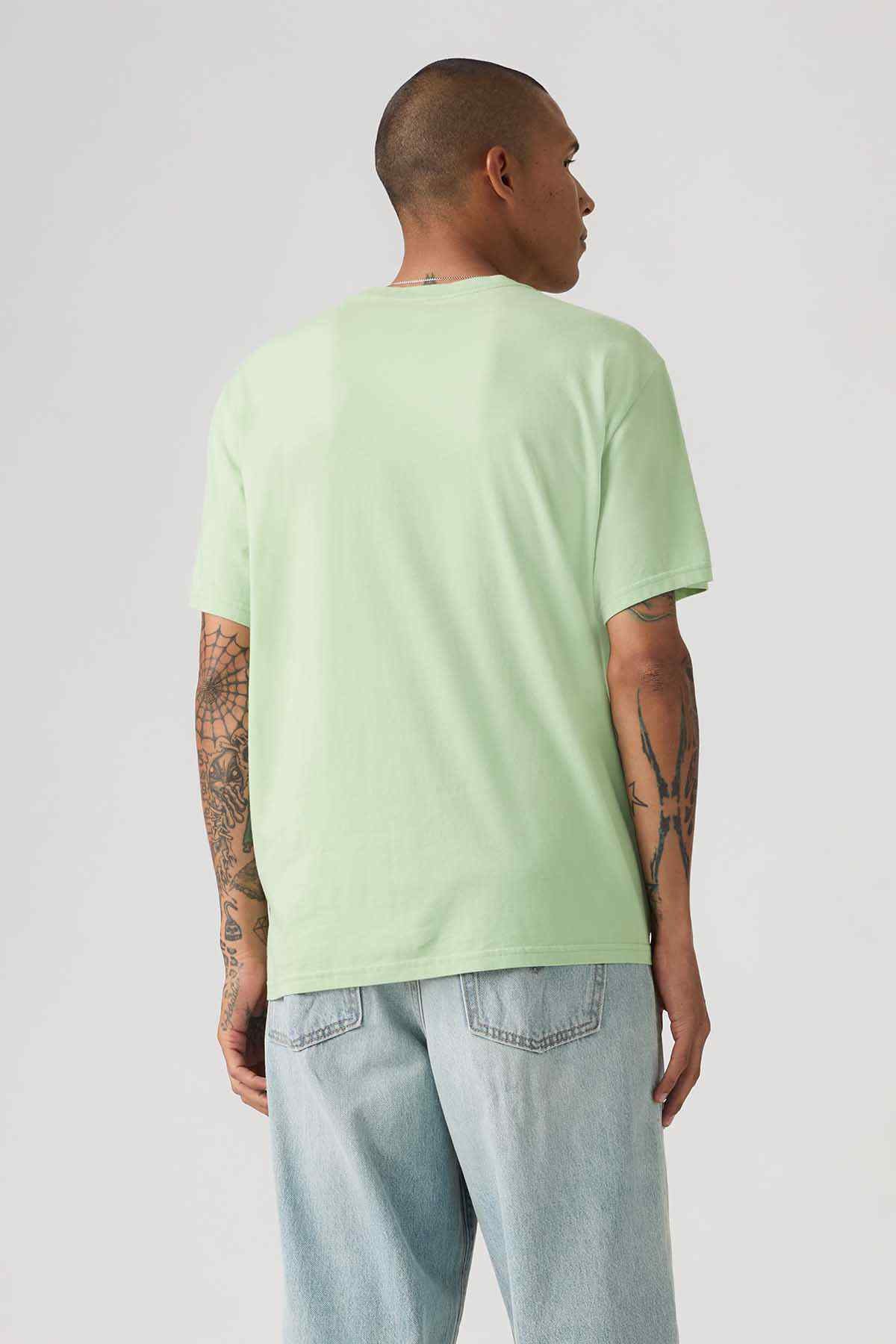 Levi's light green crewneck T-shirt, back view, short sleeves