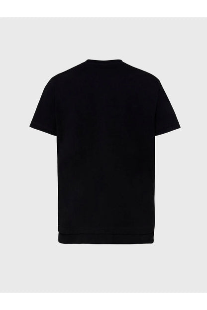 Diesel black crew-neck short-sleeve T-shirt, plain back