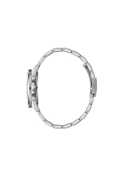 Silver stainless steel watch bracelet links, side profile