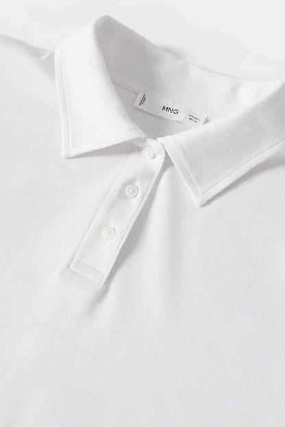 MANGO off-white collared button placket with two visible front buttons