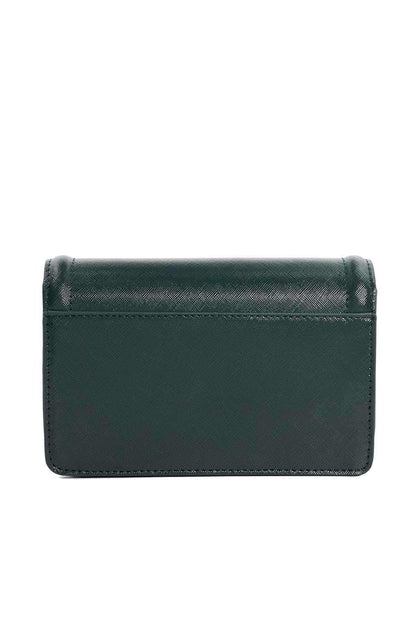 Dune London dark green compact crossbody bag with plain back panel
