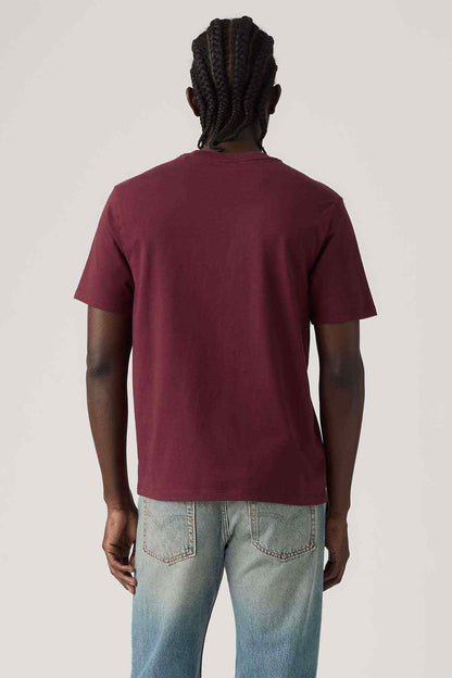 Levi's maroon crew-neck T-shirt, back view