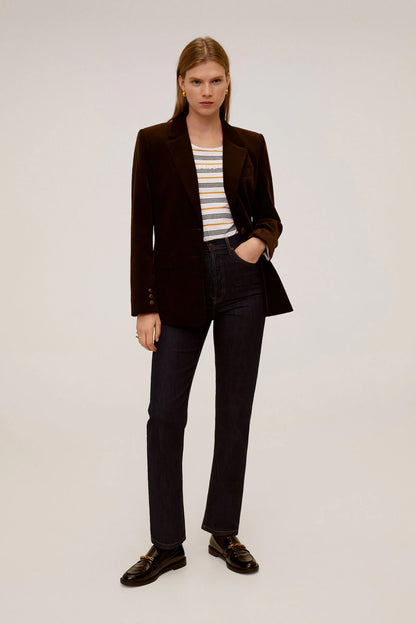 MANGO black straight-leg jeans with zip fly and belt loops