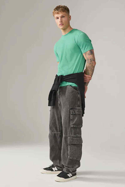 Mint green short-sleeve crew-neck T-shirt