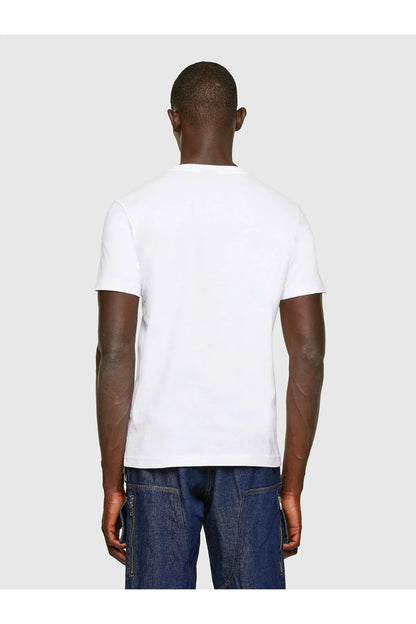 Diesel white crew-neck T-shirt, plain back view