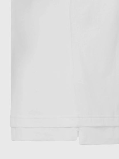 White T-shirt with hem seam and no visible graphics