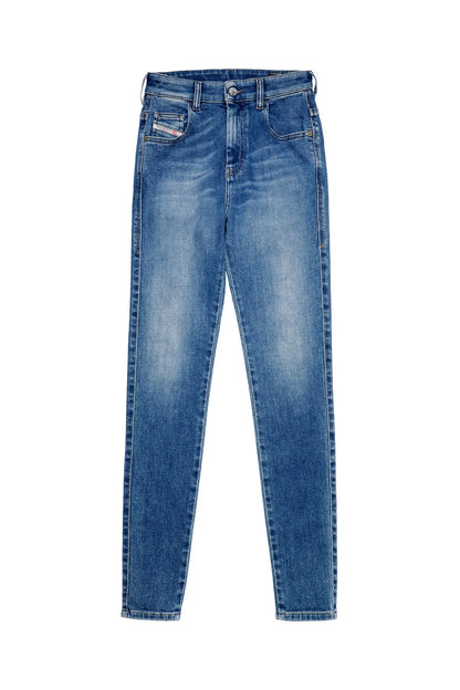 Diesel blue denim jeans, straight-leg fit, belt loops and front pockets