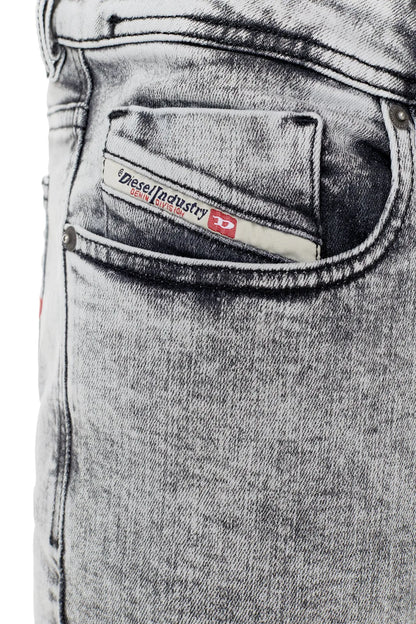 Light grey jeans coin pocket and Diesel Industry logo patch at waistband