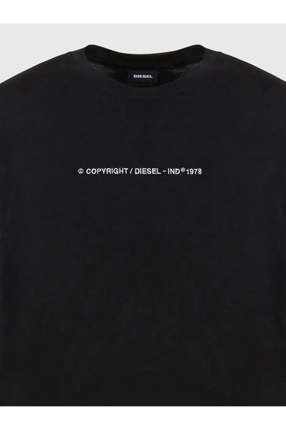 Diesel black crewneck sweatshirt with chest text graphic and logo