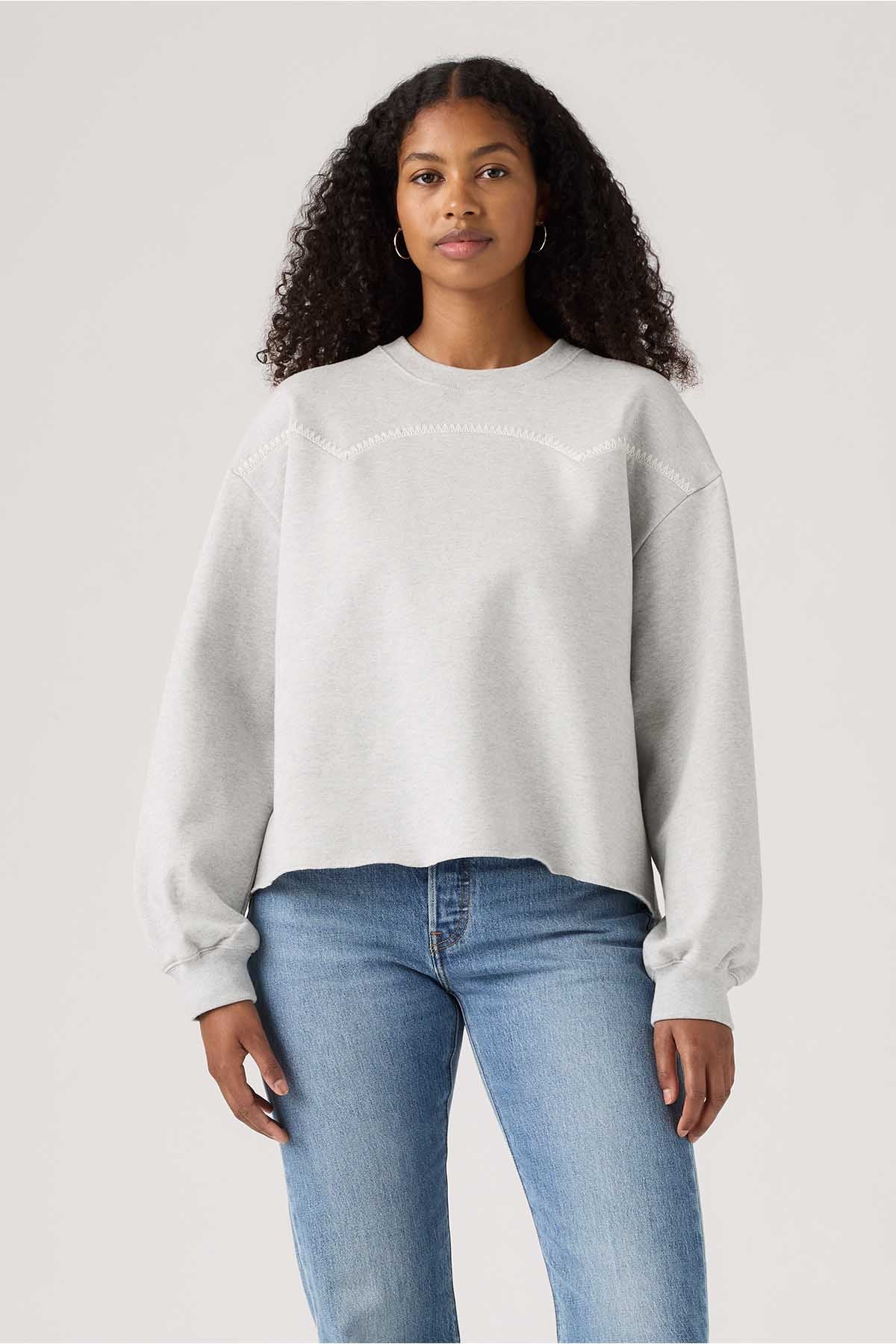 Levi's grey crewneck sweatshirt, long sleeves with relaxed fit