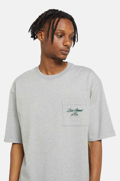 Levi's grey short-sleeve T-shirt, front chest graphic detail