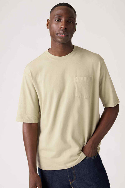 Levi's beige pocket T-shirt, short sleeves, crew neck