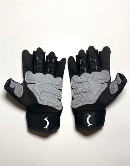 Bodybrics training gloves with gray padded knuckles and wrist logo