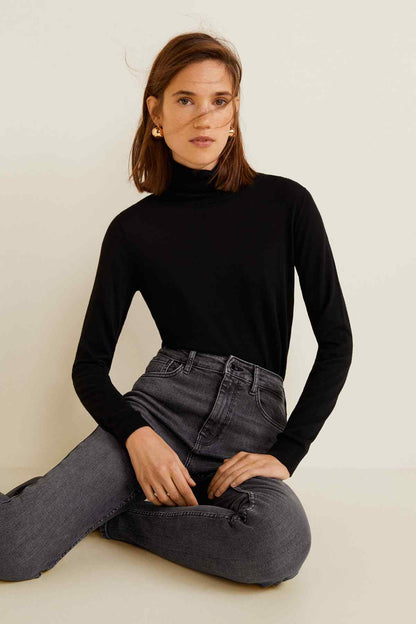 MANGO open grey slim jeans in dark wash with front seams and back patch pockets