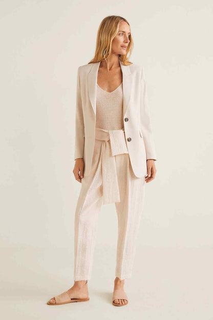 MANGO off-white blazer, buttoned waistcoat and slim trousers set