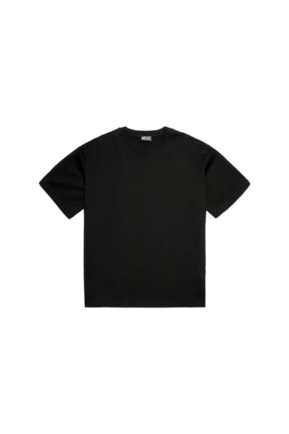 Diesel black crew-neck T-shirt, short sleeves, small back neck logo
