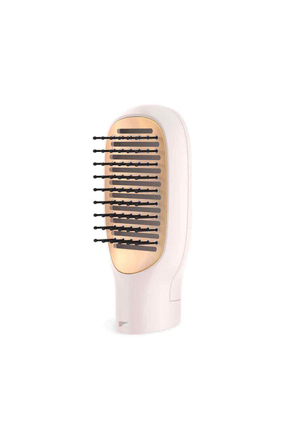 Philips light pink hair styler brush with gold-toned bristle pad