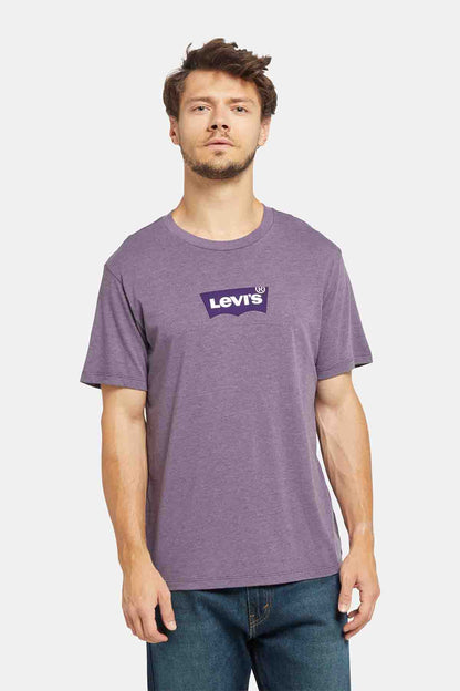 Purple Levi's crew-neck T-shirt with Levi's logo on chest, front view