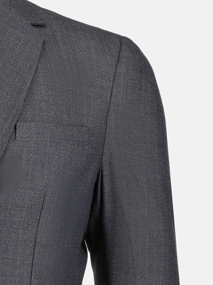 Brumano men's grey blazer lapel with front seam detail