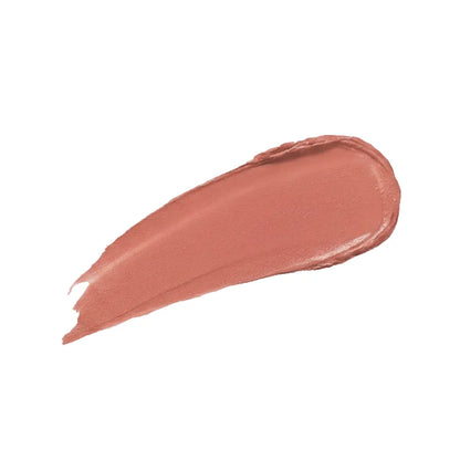 Velvet lipstick swatch in dusty rose; glossy creamy streak