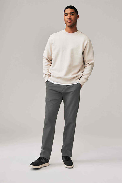 NEXT dark grey straight-leg trousers with front button and zip fly