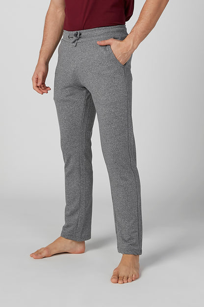 Splash pants heather gray with side seam and drawstring front, tapered ankle cuffs