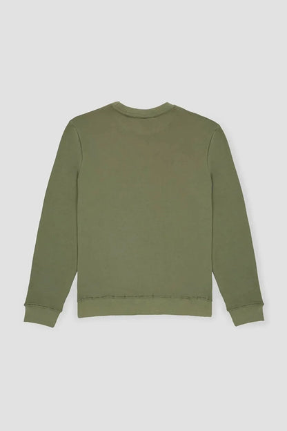 Deep lichen long-sleeve T-shirt, plain back view