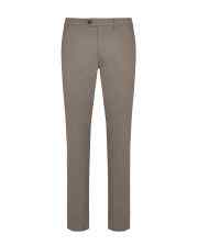 Light grey trousers with straight legs and front crease