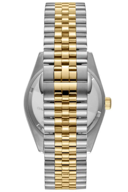 BHPC two-tone silver and gold wristwatch with bracelet and round case