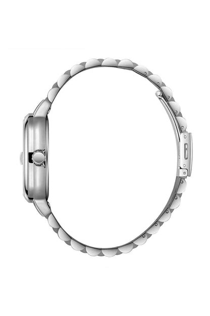 Lee Cooper metal wristwatch case and polished link bracelet