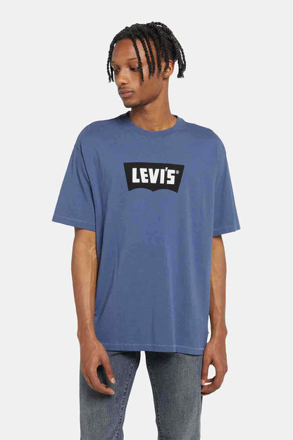 Levi's blue crew-neck T-shirt with front logo patch