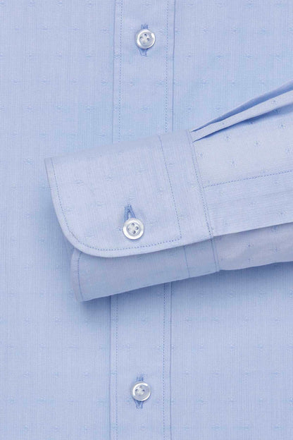 Camicissima light blue dress shirt cuff and buttons, long sleeve placket