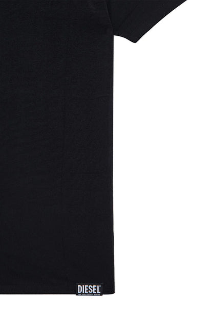 Diesel black T-shirt hem with DIESEL logo label