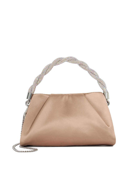 Dune London mink mini shoulder bag with chain strap and top handle